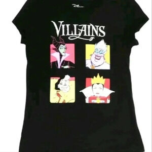 DISNEY VILLAINS Ladies T Shirt (Junior L) Ursula  MALEFICENT Cruella de Vil